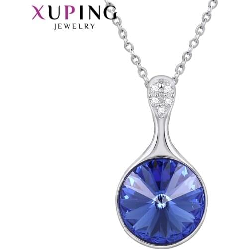 Xuping Jewelry Fashion Multicolor Crystal Pendant Necklaces for Women Girls Romantic Beautiful Gifts 40291