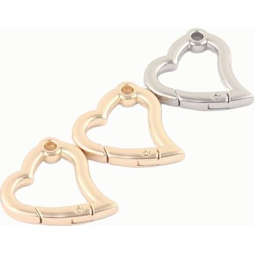 Gold Spring Round Heart O Ring Gate Jewelry Charm Snap Hook,Metal Purse Handbag Hardware Bag Push Clasp Webbing Clip Spring Buck