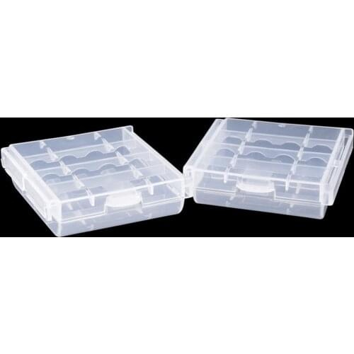 1/2/4/8pcs Transperent Plastic AAA Battery Storage Box LR3 Holder Proetctive Container Organizer For 4xAAA Rechargeable Battery