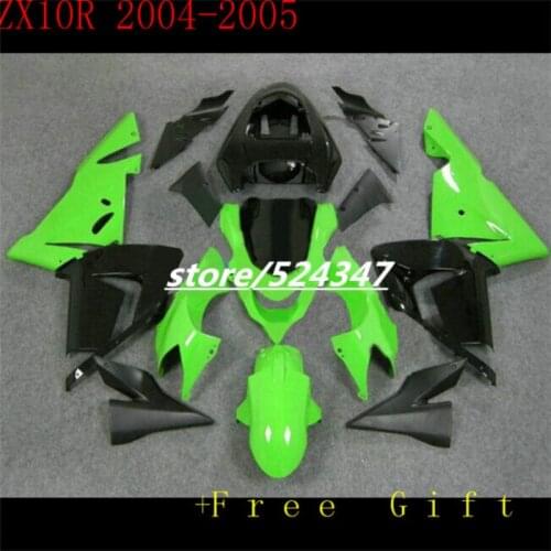 100% NEW green black Fairings FOR KAWASAKI NINJA ZX10R 04-05 ZX 10R 04 05 ZX-10R 10 R 2004 2005 fairing kits freecustom