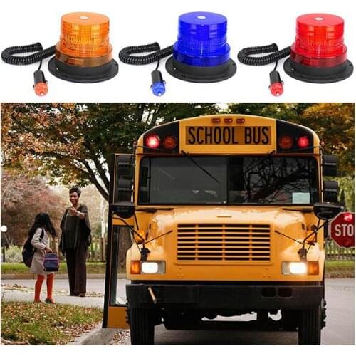 12 V LED Vehicle Warning Light Flash Strobe LED Amber Magnetic Beacon Light Emergency Warning Strobe Yellow Roof Round #5201