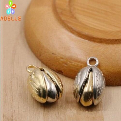 2 x 100% Solid Brass Pistachio 2 colors Chistmas Keyring DecorPendant DIY Jewelry Craft Gift Free shipping High quality