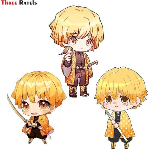 Three Ratels B273 Three Ratels B273 Chibi Agatsuma Zenitsu Kimetsu No Yaiba 3D Stickers And Decals