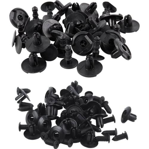 45 Pcs Accessories: 20 Pcs Fender Lock Push Screw Pin Clips & 25 Pcs Push in Bumper Fender Door Rivets Clip 8mm Hole