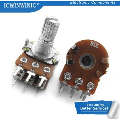 5piece 1K ohm WH148 B1K 6pin 1K Potentiometer 15mm Shaft With Nuts And Washers Hot In Stock