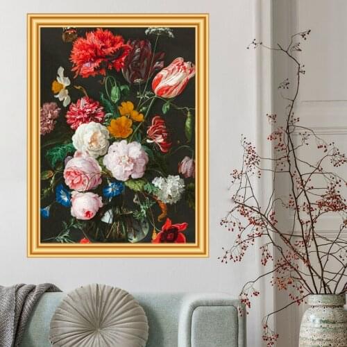 5D DIY Diamond Painting Flower Vase Cross Stitch Kit Full Drill Embroidery Mosaic Rose Art Picture of Rhinestones Home Decor