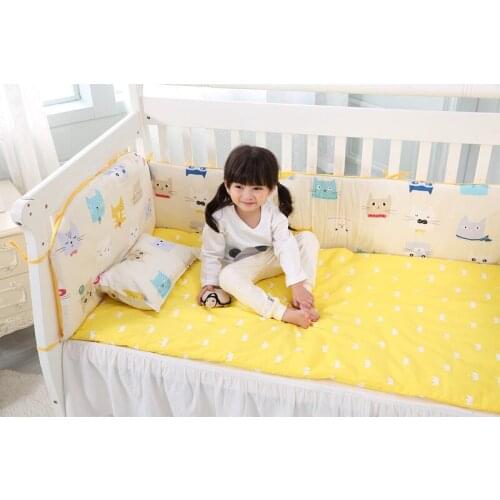 Promotion! 6PCS New Arrived Cartoon Crib Baby bedding sets Bed Linen bed set 100% cotton ,include(bumpers+sheet+pillow cover)