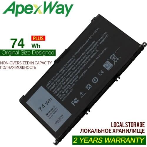 ApexWay 11.1V 74Wh Laptop battery for dell 357F9 Inspiron 15 7559 7000 INS15PD-1548B INS15PD-1748B INS15PD-1848B