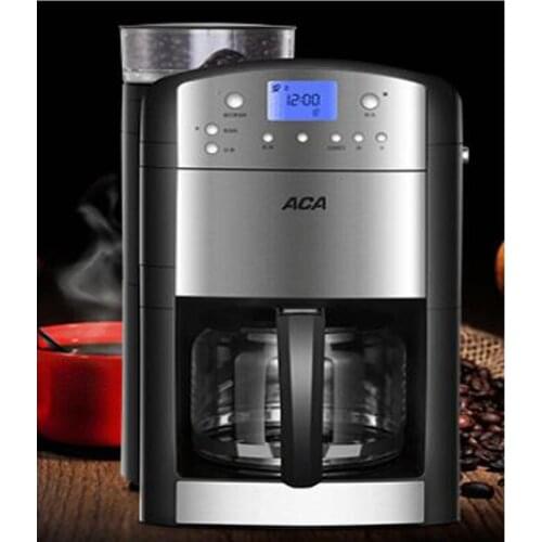 Automatic Coffee Machine 1.25L Insulation Drip Coffee Maker Grinding Coffee Beans Grinder Digital Display Cafetera