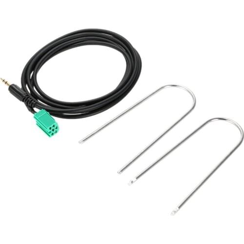 Car Aux Stereo Audio Line Input Adapter Cable 3.5mm Audio Line With Removal Tool For Renault Clio Megane Cart Replacement Parts