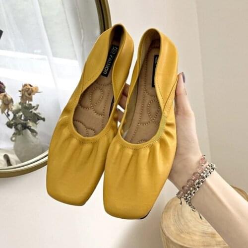 Spring 2021 New Flat Flat Single Shoe Cover Foot Elastic Loafers Shoes Woman