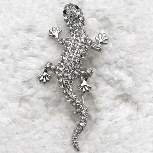 Clear Rhinestone Gecko Pin brooches Jewelry gift C100 A