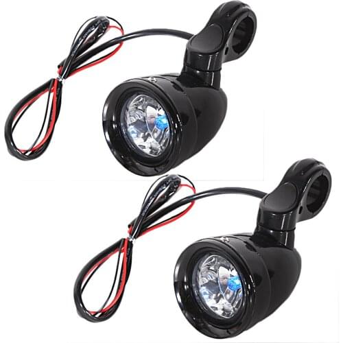 Black Auxiliary Light Kits For Universal Motorcycle Harley Sportster Softail Dyna Touring FLHX With 32mm 1 1/4 Engine Guard