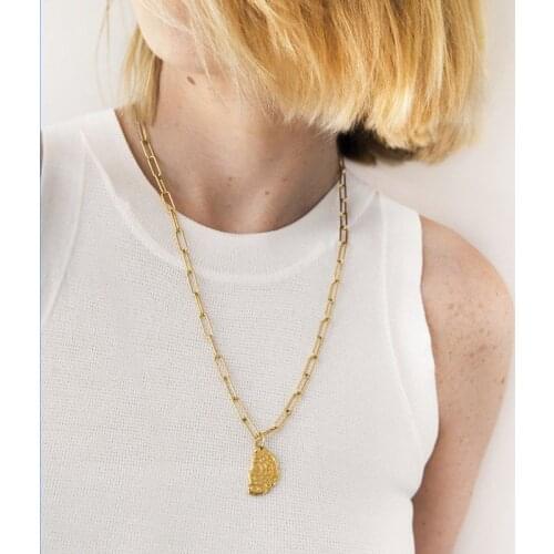 Silvology 925 Sterling Silver Maria Disintegration Long Necklace Gold Irregular Design INS Western Pendant Necklace Fine Jewelry