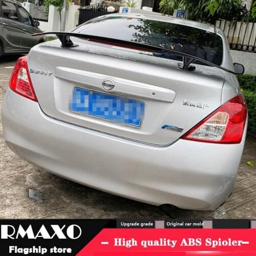 For NISSAN Versa Spoiler 2011-2014 SUNNY spoiler NT High Quality ABS Material Car Rear Wing Primer Color Rear Spoiler