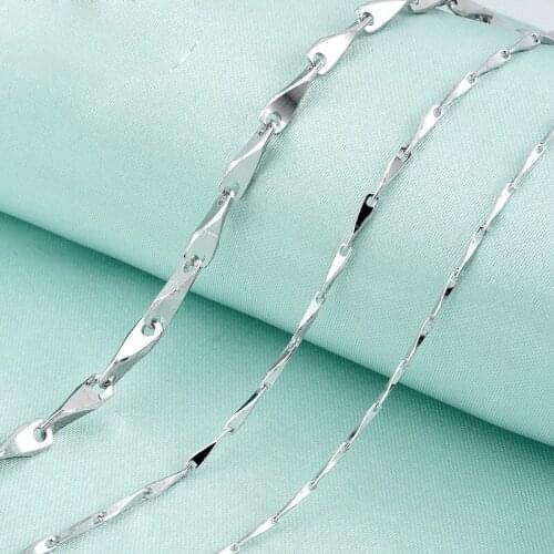 DOYUBO Classical Womens 925 Sterling Silver Melon Seed Chains Without Pendant 40cm/45cm/50cm Length Pure Silver Necklaces VG018