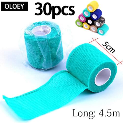 30pcs Colorful Tattoo Self Adhesive Elastic Bandage Nail Tapes Finger Protection For Tattoo Camouflage Handle Grip Sport Tape