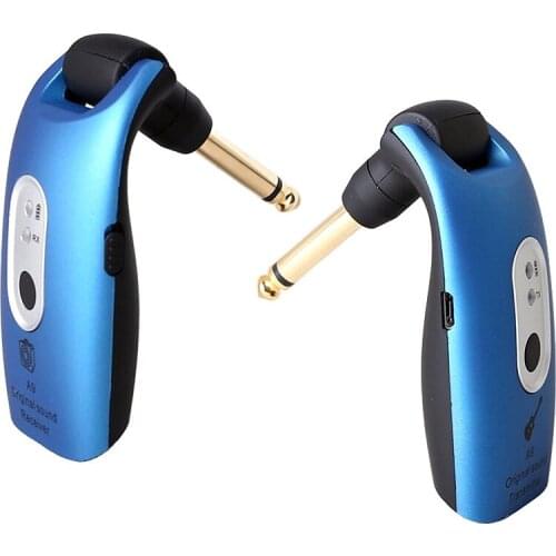 ELOS-2.4GHz Wireless Guitar System Transmitter A9 Receiver Built-In Rechargeable Accessories,Blue