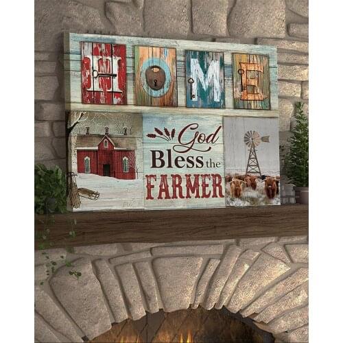 Farm Windmill Reed Dried Grass Yak Wall Art Print Canvas Painting Nordic Poster Decoration Picture For Living Room Bedroom Home