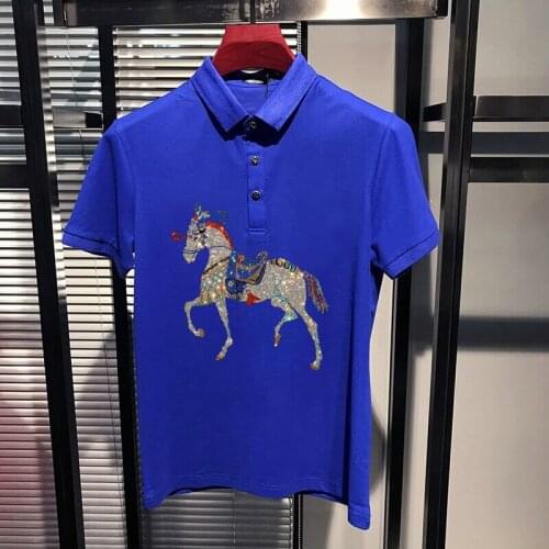 Hot Diamond Design Mens T-Shirt High Quality Fabric Comfortable Sweatshirt Fashion European Polo Hip Hop Summer