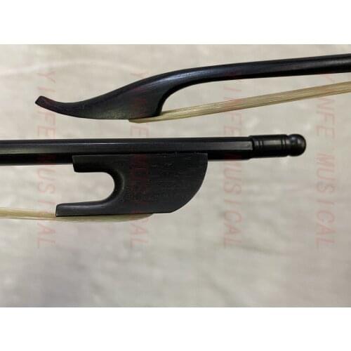 Hot sale cheaper Shorter black carbon fiber Baroque Style violin Bow Baroque Style Round Stick Ebony Frog White Horsehair