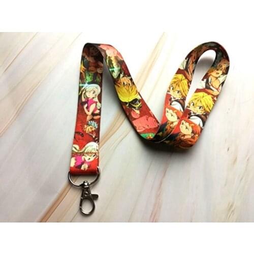 Hot Selling 10 pcs Japanese anime The Seven Deadly Sins Key Chains Neck Strap Keys Camera ID Card Lanyard D-120