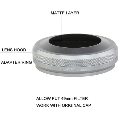 For Fujifilm FUJI X100V X100F X100S X100T Aluminum Metal Lens Hood Adapter Ring Kit Replaces Fujifilm LH-X100 & AR-X100