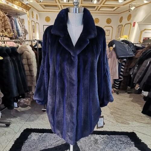 2020 Bat sleeve mink fur coat Stitching mink coat fashion women fur coat High-end brand coat women WINTER PALACE PB065-Z