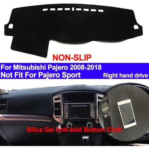 TAIJS Dashboard Cover DashMat Silicone Non-Slip For Mitsubishi Pajero 2008 2009 - 2013 2014 2015 2016 2017 2018 Auto Sun Shade