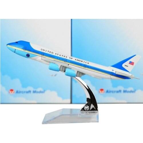 United States Air force one B747-200 Airlines plane model 16cm Mens Toy Birthday Christmas gift Metal