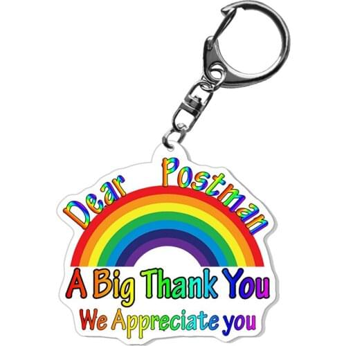 Fashion New Gay Pride Rainbow Flag Acrylic Keychain Lesbian LGBT Key Chain Homosexual Charm Key Holder Keyrings for Bag Decor