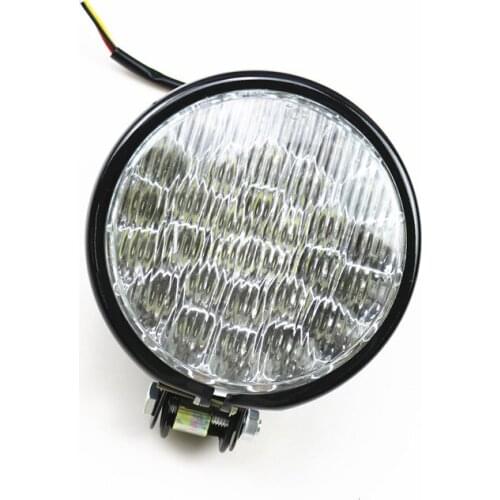 For Harley Cruiser Chopper Touring Old School Bobber Cafe Racer Dyna Club MAN Motorcycle Chrome 5" LED Steel Headlight