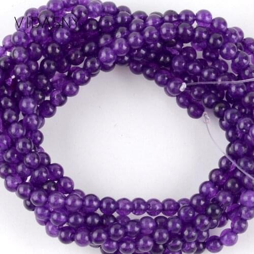 Natural Purple Jades Beads For Jewelry Making 120pcs 3mm Round Spacer Stone Beads Fit For Necklace Bracelet Accessories 15"