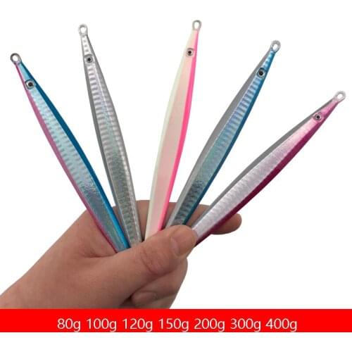 OBSESSION Fast Speed Vertical Metal Jig 80g 100g 120g 150g200g 300g 1pcs 5pcs cheap glow jigging saltwater fishing lure deep sea