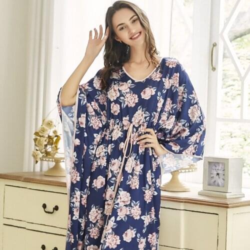 Nightgown Loose Dress Lady Fashion Long Dress Satin Nightgown for pregnant women