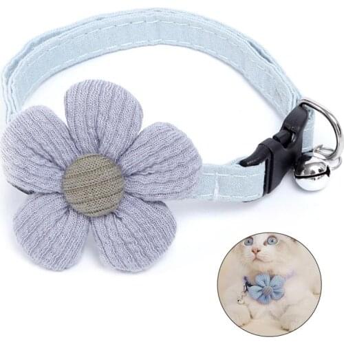 Flower Cat Collar Cute Adjustable Kitten Collar with Bell Collar Cat Pet Supplies Cat Accessories Collar Small Dog Chihuahua
