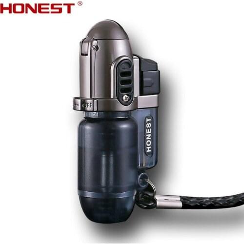 Portable Spray Gun Jet Lighter Torch Turbo Lighter Key Ring Nozzles Windproof Cigar Pipe Butane Gas Lighter For Outdoor 1300 C