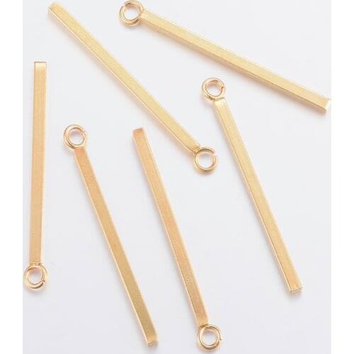 100pcs 304 Stainless Steel Rectangle Bar Pendants For jewelry making DIY Decor Accessories 18/23/ 28/33mm long