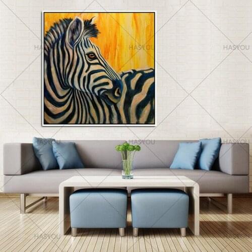 Christmas Art gift Colorful Zebra 100% Handpainted Oil Painting Canvas Animal Zebra Canvas Art Painting for Home Decor Wall Art