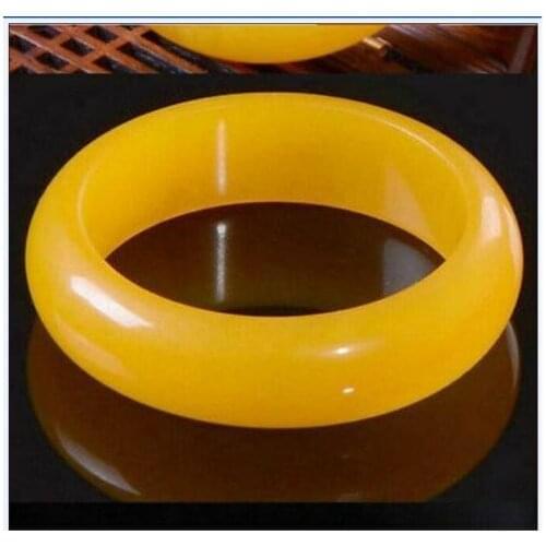 Certified Natural Beautiful yellow Jadeite Jade Bangle Bracelet Handmade 60mm