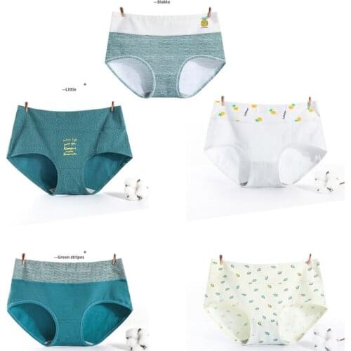 Waist Underwear for Girls Breathable Women Panties Cotton High Seamless Briefs Womens Cute Sexy Lingerie XXL 4Pcs/set