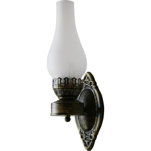 Lamp Vintage Oil Wall Light Bar Corridor Pub Bedroom Porch Lamp Glass Retro Cafe Dining Room Iron Wall Lamp Bra