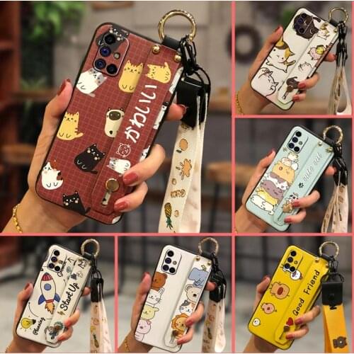 Wrist Strap Waterproof Phone Case For Samsung Galaxy M31S/SM-M317F/M315F Silicone For Girls