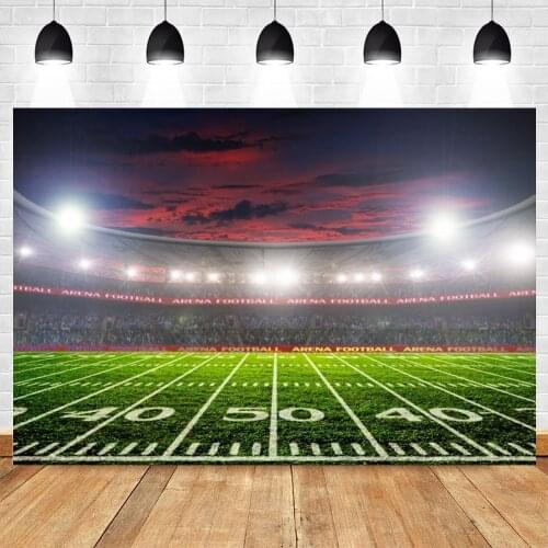Yeele Football Soccer Field Stadium Background Photography Shiny Spotlight Baby Birthday Backdrop Photophone For Photo Studio