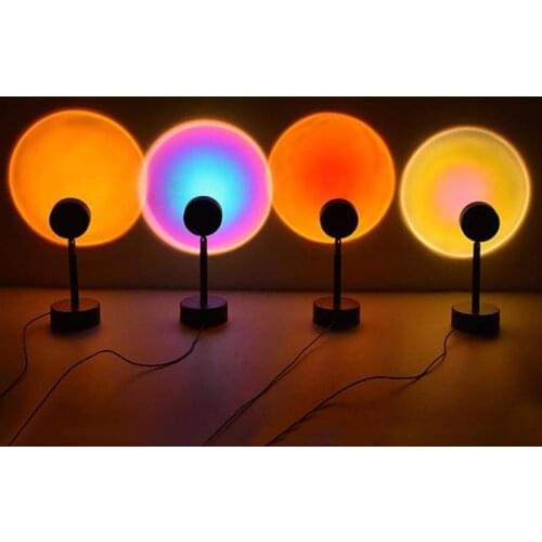 Sunset Projector Creative Atmosphere Led Night Light Sunset Projector Coffee Shop Background Wall Decoration Colorful Light Lamp