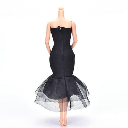 1pc fashion Elegant Lady Black Evening Doll Dresses Clothes for Dolls Gift