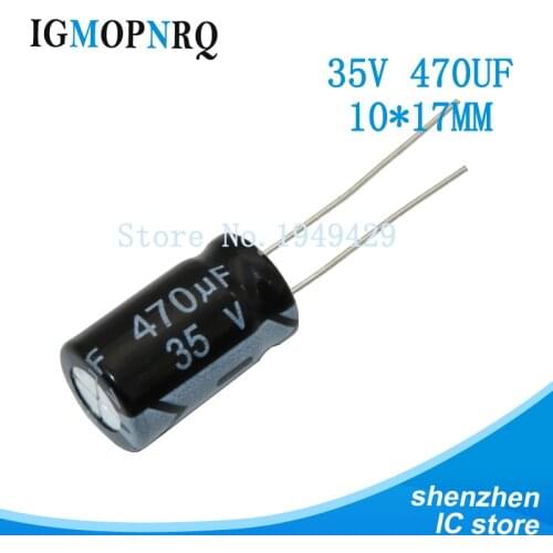 10pcs 35V470UF 10*17mm 470UF 35V 10x17mm DIP Aluminum Electrolytic Capacitor