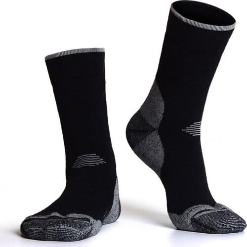 2 pairs Winter Skiing Socks for Men Women Outdoor Snowboard Hiking Trekking Sock Black Grey Color Thick Wool Keep Warm Sock
