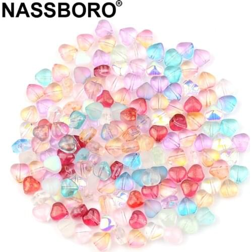 20~100pcs 6mm AB Spacer Heart Beads Czech Glass Beads For Jewelry Making Handmade Necklace Bracelet Diy Accessories Wholesale