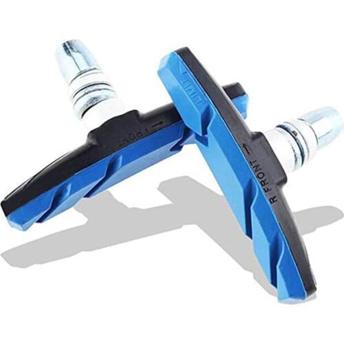 2pcs Bicycle mountain brake V-brake pads with mud trough silent bicycle brake pads road bike brake pads rubber sheet